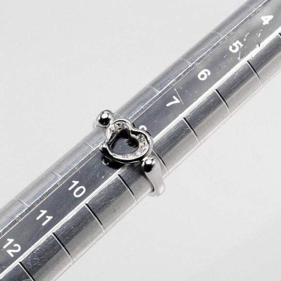 TIFFANY&Co. Open heart Ring Pt950Platinum/6P diamond #4.5(US Size) 6.21g Women - Picture 2 of 10